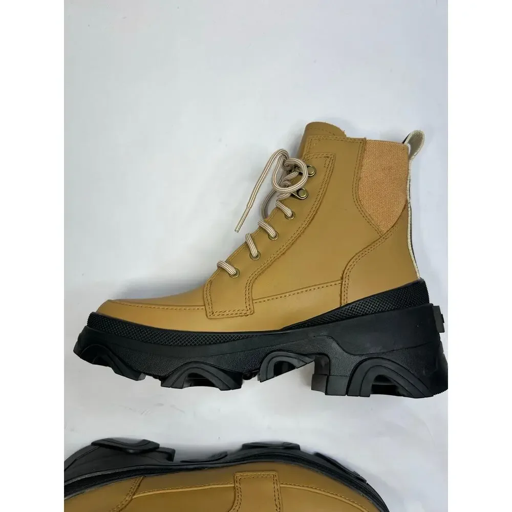 Sorel Brex Lace Bootie – Waterproof Leather Platform Boots, Black, Women’s 6.5 - Picture 9 of 11